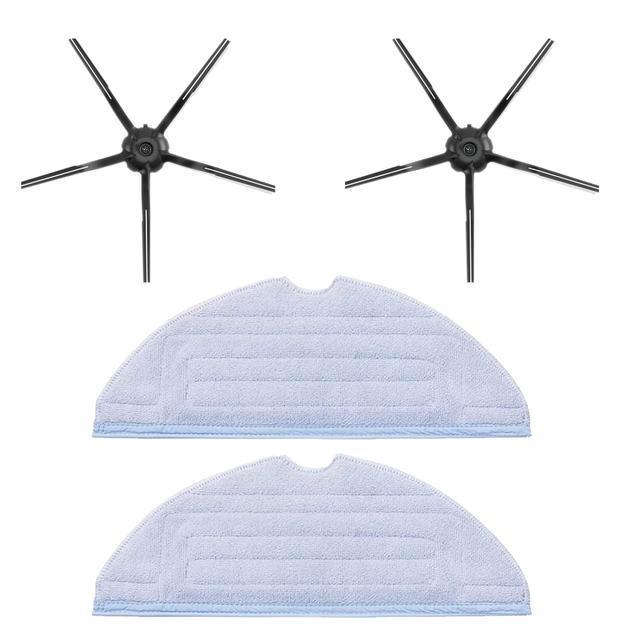 Roborock S7 Sonic Mopping Uyumlu 4 Parça Yedek Fırça Bez Seti Siyah