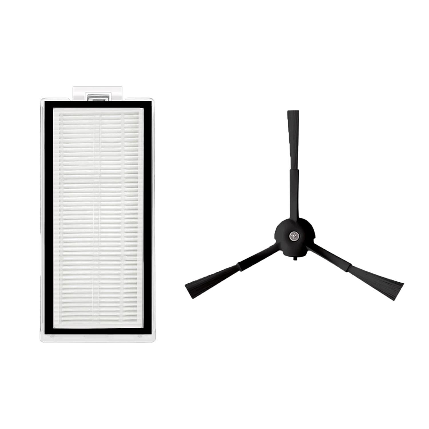 Roborock Q5 Pro , Q5 Pro Plus Uyumlu 1 Adet Hepa Filtre + 1 Adet Siyah Yan Fırça