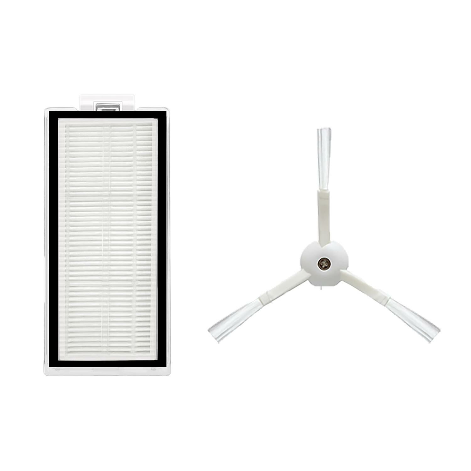 Roborock Q5 Pro , Q5 Pro Plus Uyumlu 1 Adet Hepa Filtre + 1 Adet Beyaz Yan Fırça