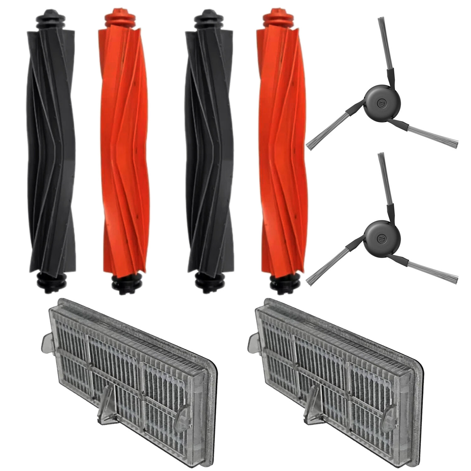 Dreame X40 Pro Ultra (X40 Ultra Değil) için 2 Set Ana Fırça 2 Hapa Filtre 2 Yan Fırça