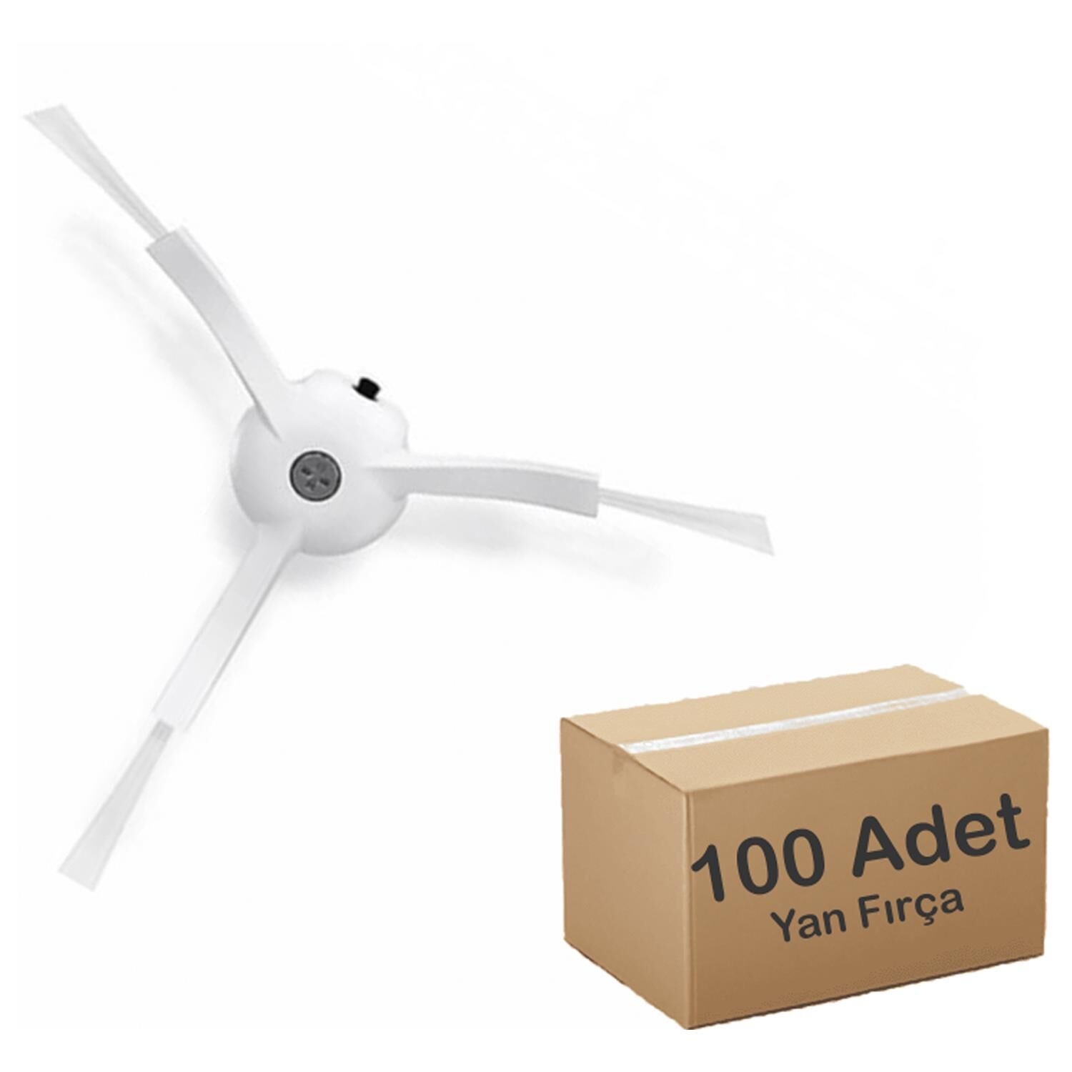 1S/S5/Mop2/Lite/Pro Uyumlu Beyaz Yan Fırça ( 100 Adet - 50x2li Paket )