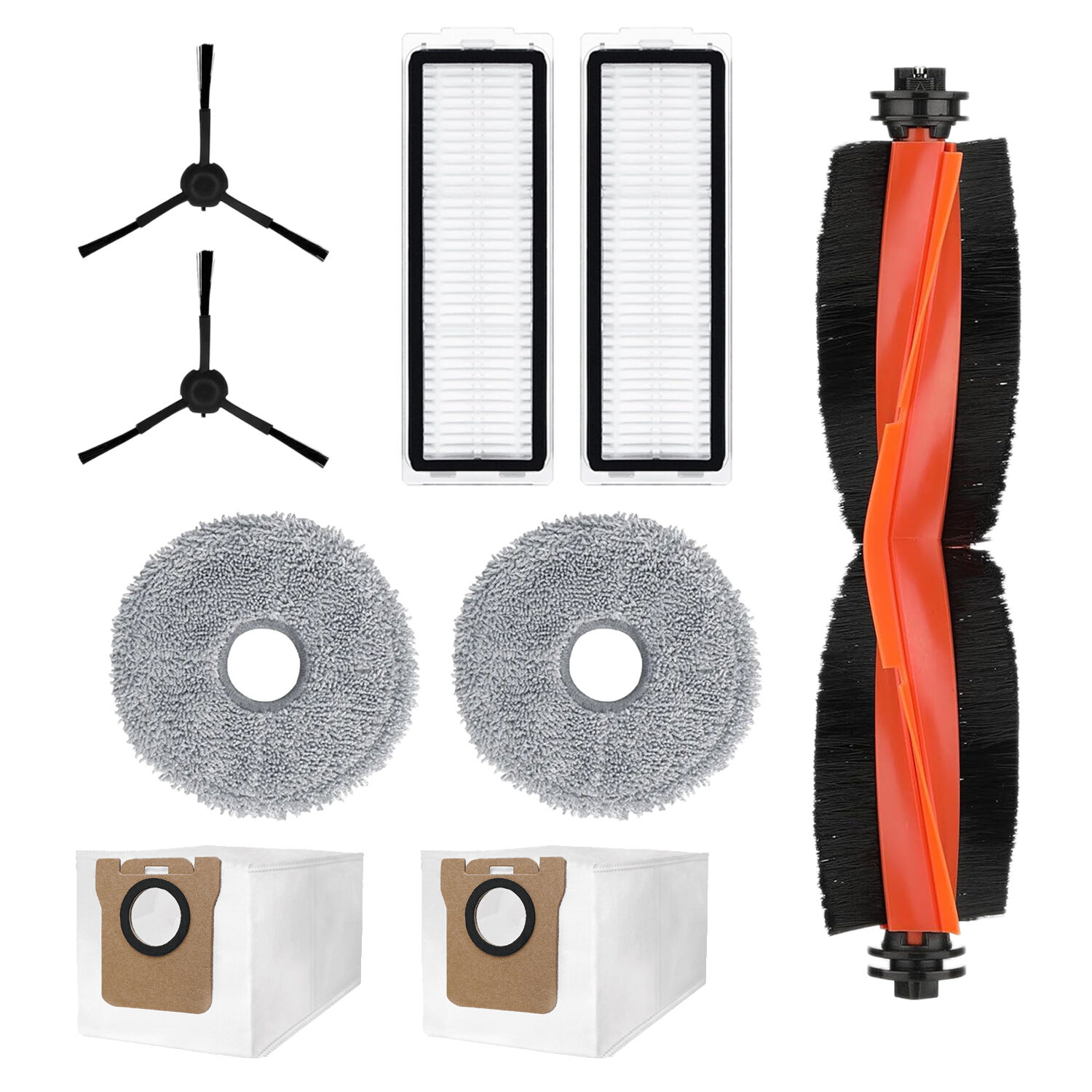 Xiaomi  X20 Pro  D102GL uyumlu Mop Bezli Toz Torbalı Yedek Set Filtre Fırça