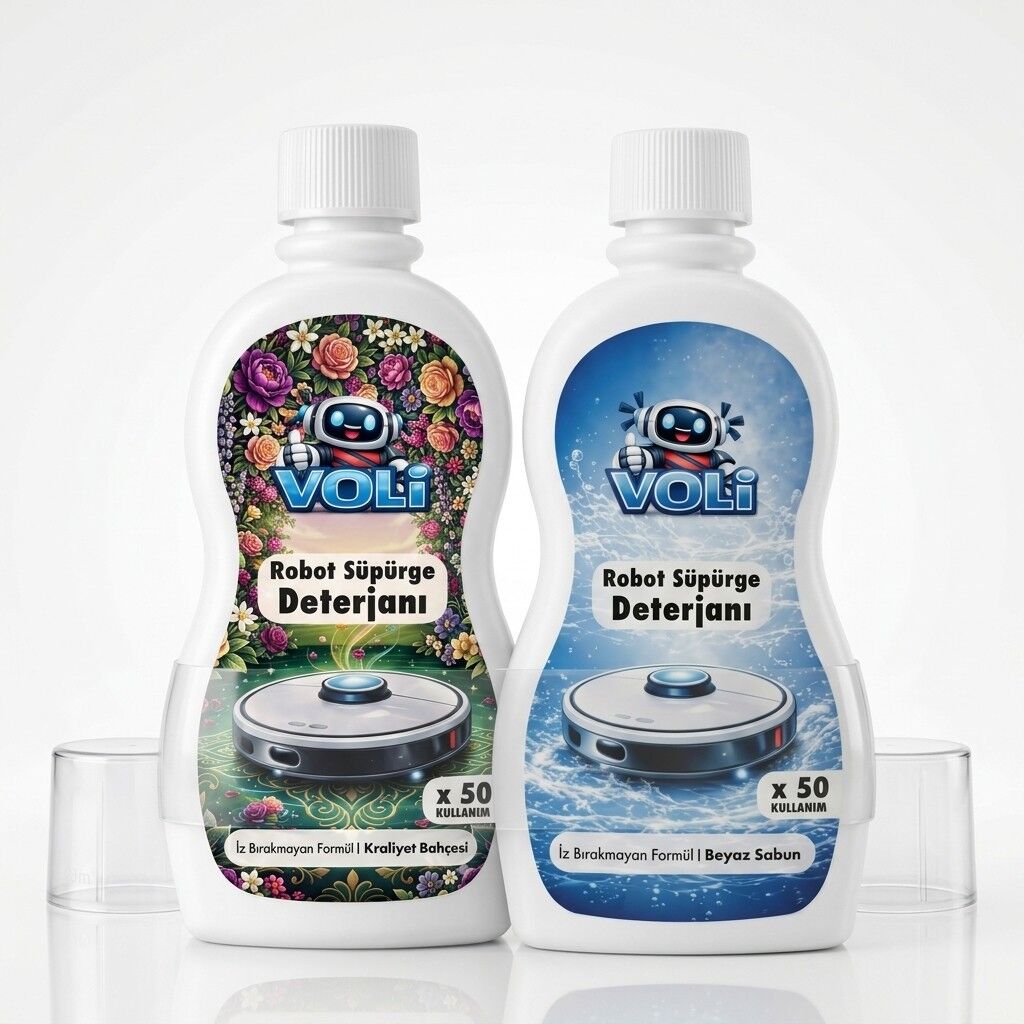 Kraliyet Bahçesi Çiçek ve Üstün Beyaz Sabun Kokulu 2'li Avantaj Paket Robot Süpürge Deterjanı 2X500 ml