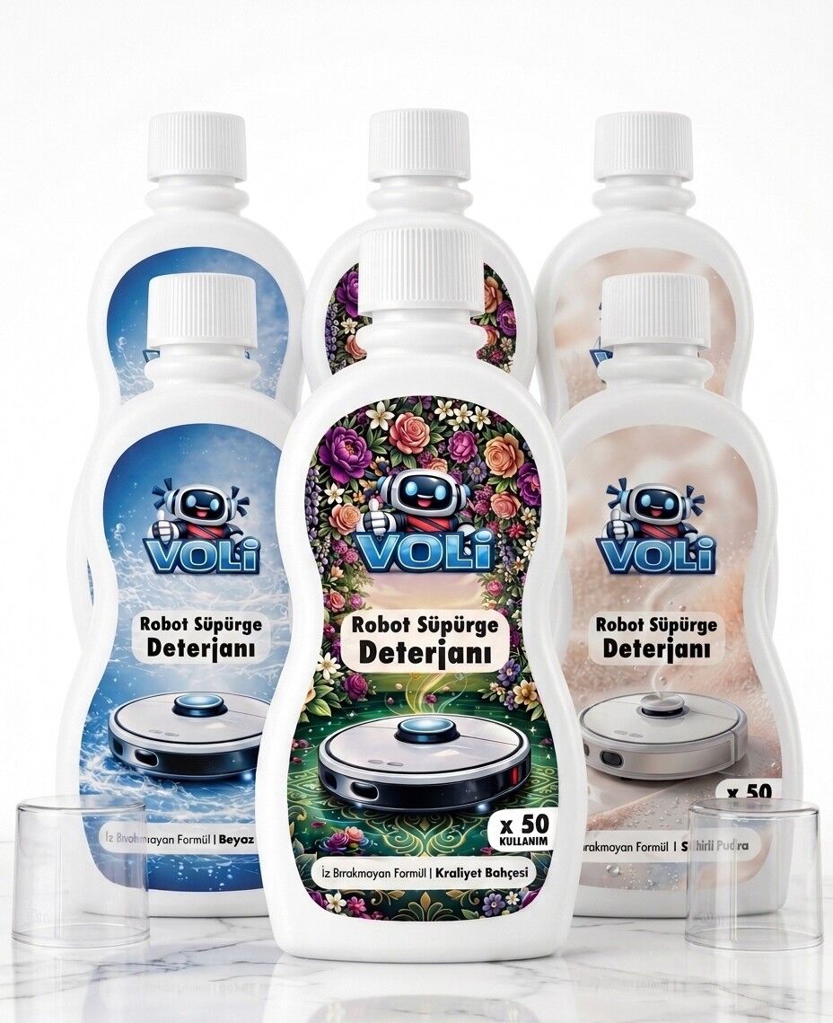 AVANTAJ PAKET Çiçek Bahçesi , Pudra ve Beyaz Sabun Kokulu Robot Süpürge Deterjanı 6 Adet 500 ml Mop Solüsyonu