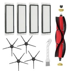 Roborock S5 Max Uyumlu 10 Parça Yedek Filtre Fırça Seti Siyah