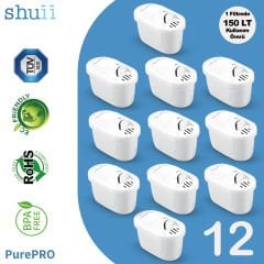PurePro I Su Arıtma Sürahisi Filtresi (12 Adet Filtre ) I Jugg ve Brita Maxtra+ Pro ile Uyumlu