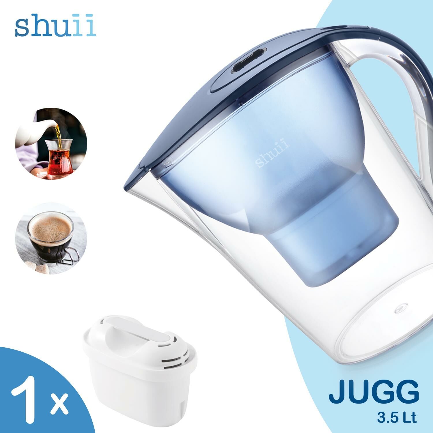 Jugg I Su Arıtma Sürahisi I Pure+ ve Maxtra Filtreleri ile Uyumlu