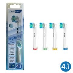Comfy - Klasik Yumuşak Oral-B Uyumlu Diş Fırçası Başlığı - 4 Adet Yedek Başlık