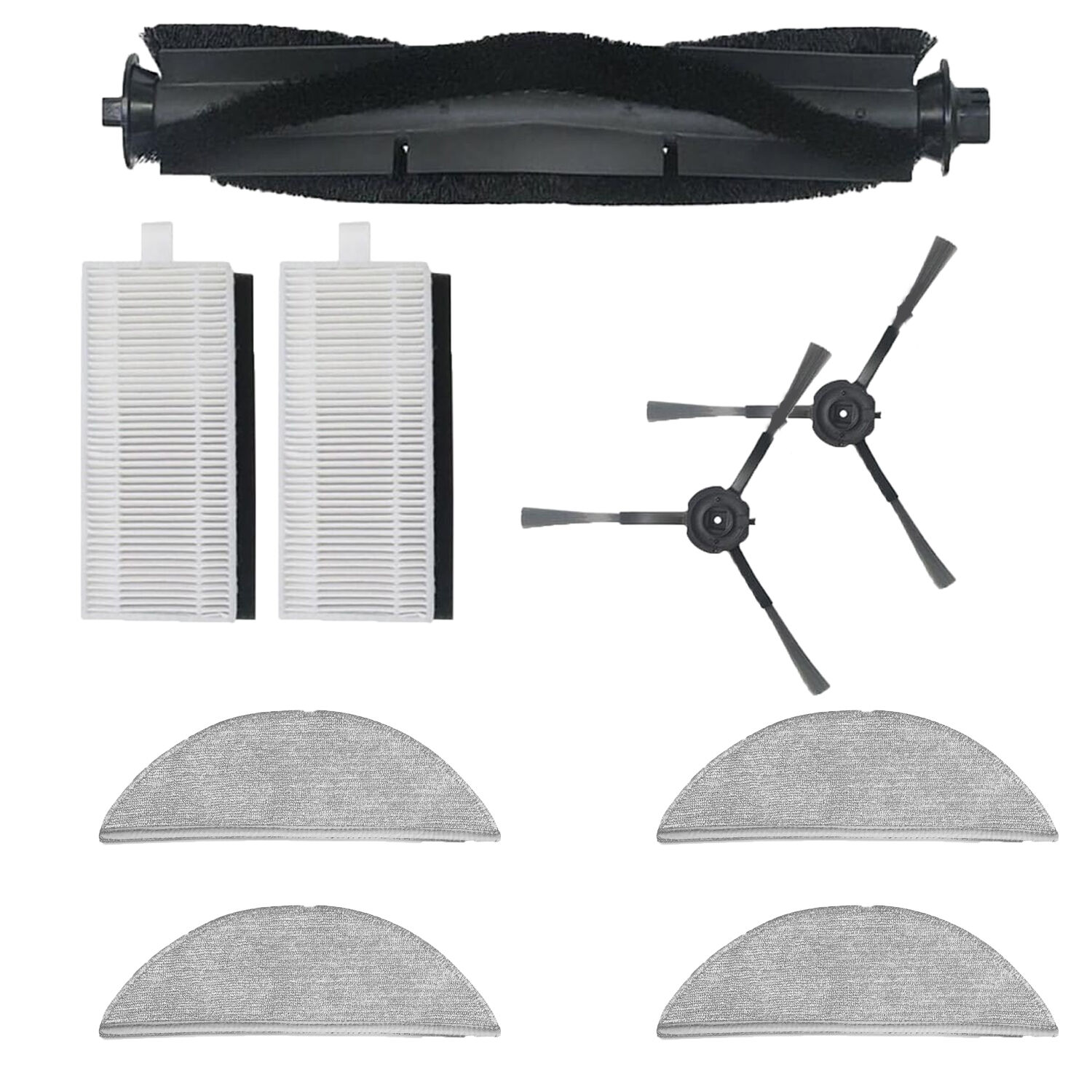 Lydsto R1 Pro HD-STYTJ-W03 için Yedek 1 ana Fırça 2 Yan Fırça 2 hepa Filtre  4 Mop Bezi
