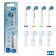 Sensetive - Ekstra Yumuşak Oral-B Uyumlu Diş Fırçası Başlığı + Fırça Koruma Kapağı