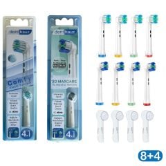 Süper set Comfy + 3D Maxcare Oral-B Uyumlu Diş Fırçası Başlıkları + Fırça Koruma Kapağı