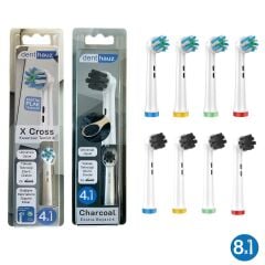 Kombo set X Cross + Charcoal Yumuşak Oral-B Uyumlu Yedek Diş Fırçası Başlıkları