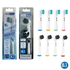 Kombo set Comfy + Charcoal Yumuşak Oral-B Uyumlu Yedek Diş Fırçası Başlıkları