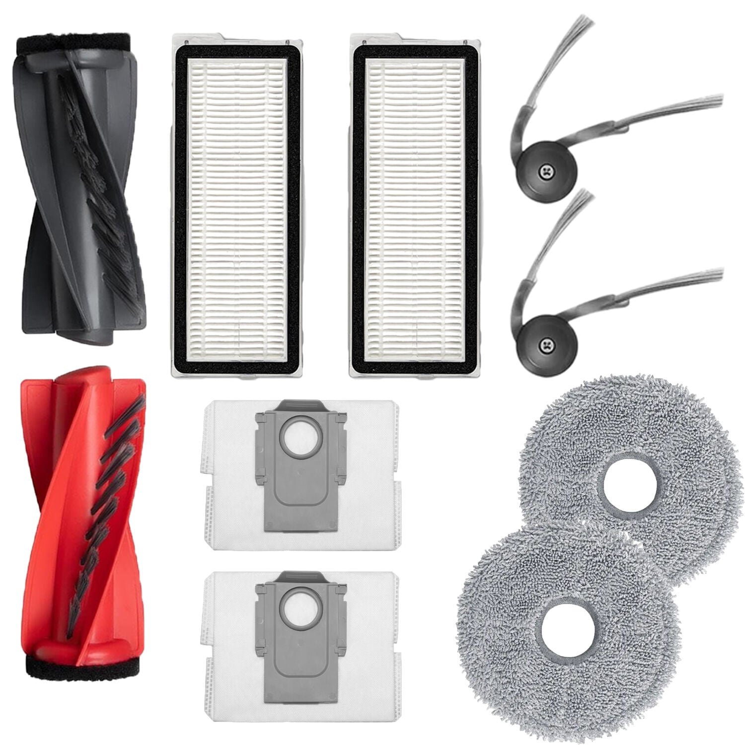 Roborock QRevo Edge , Q Revo Edge C , S5A R Yedek Fırça Hepa Filtre Mop Seti Siyah 10 PARÇA