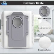 Roborock QRevo Edge , Q Revo Edge C , S5A  R Yedek Fırça Hepa Filtre Mop Seti Siyah 10 PARÇA