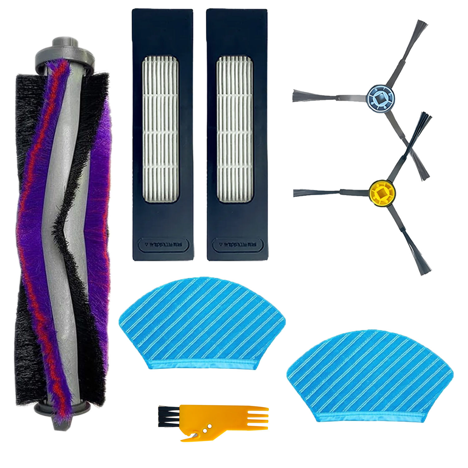 Midea M7 ve M7 Pro Uyumlu Mop Bezli Yedek Fırça Filtre Mop Seti Toplam 8 Parça