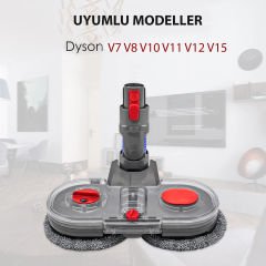 Dyson V7 Uyumlu Mop Başlığı  + Tetik Kilidi+ 4 Adet Mop (Damlatmalı)
