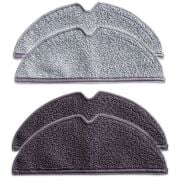 Robot Süpürge Siyah ve Geri Mop Bezi Seti Roborock  Q7 , S6 , S5  ve E Serileri ile uyumlu  4 Adet