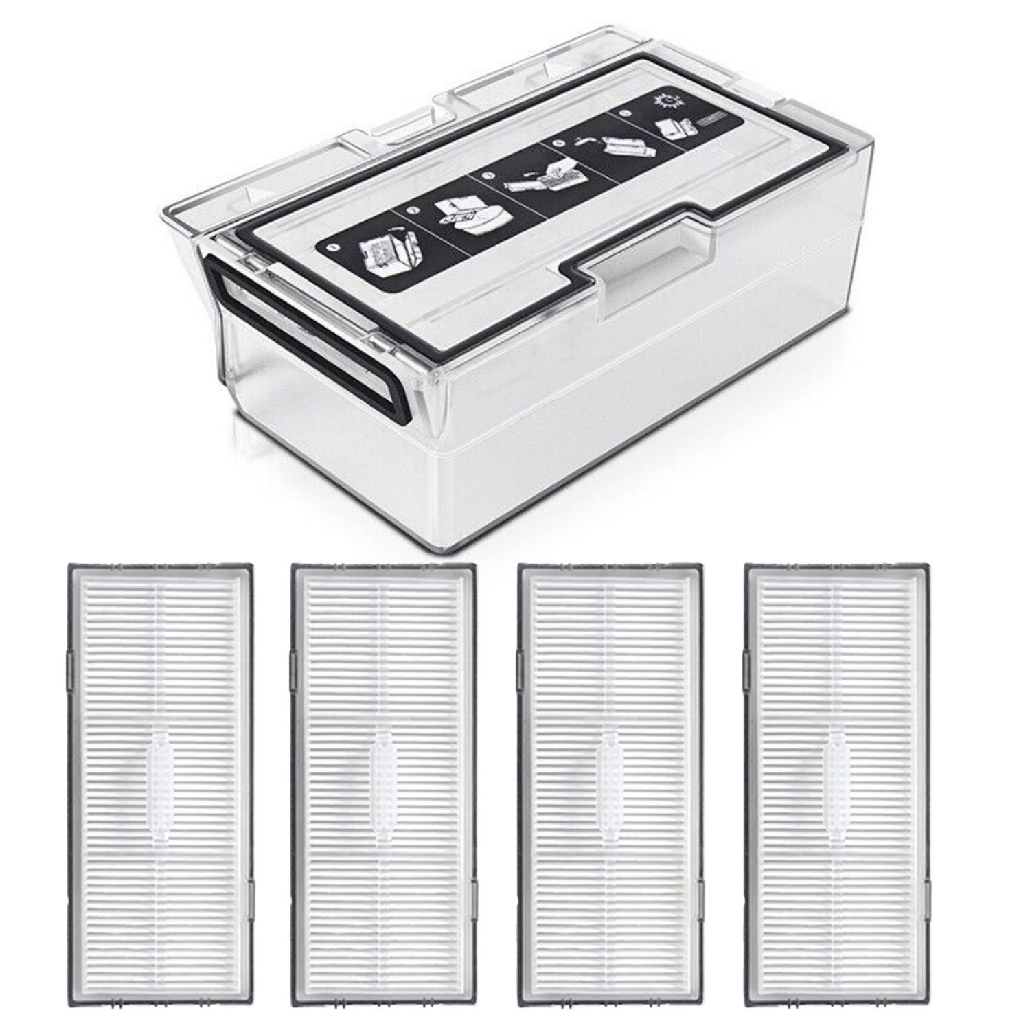 Roborock S7 Sonic Mopping Uyumlu Toz Haznesi ve 4 Ad Hepa Filtre