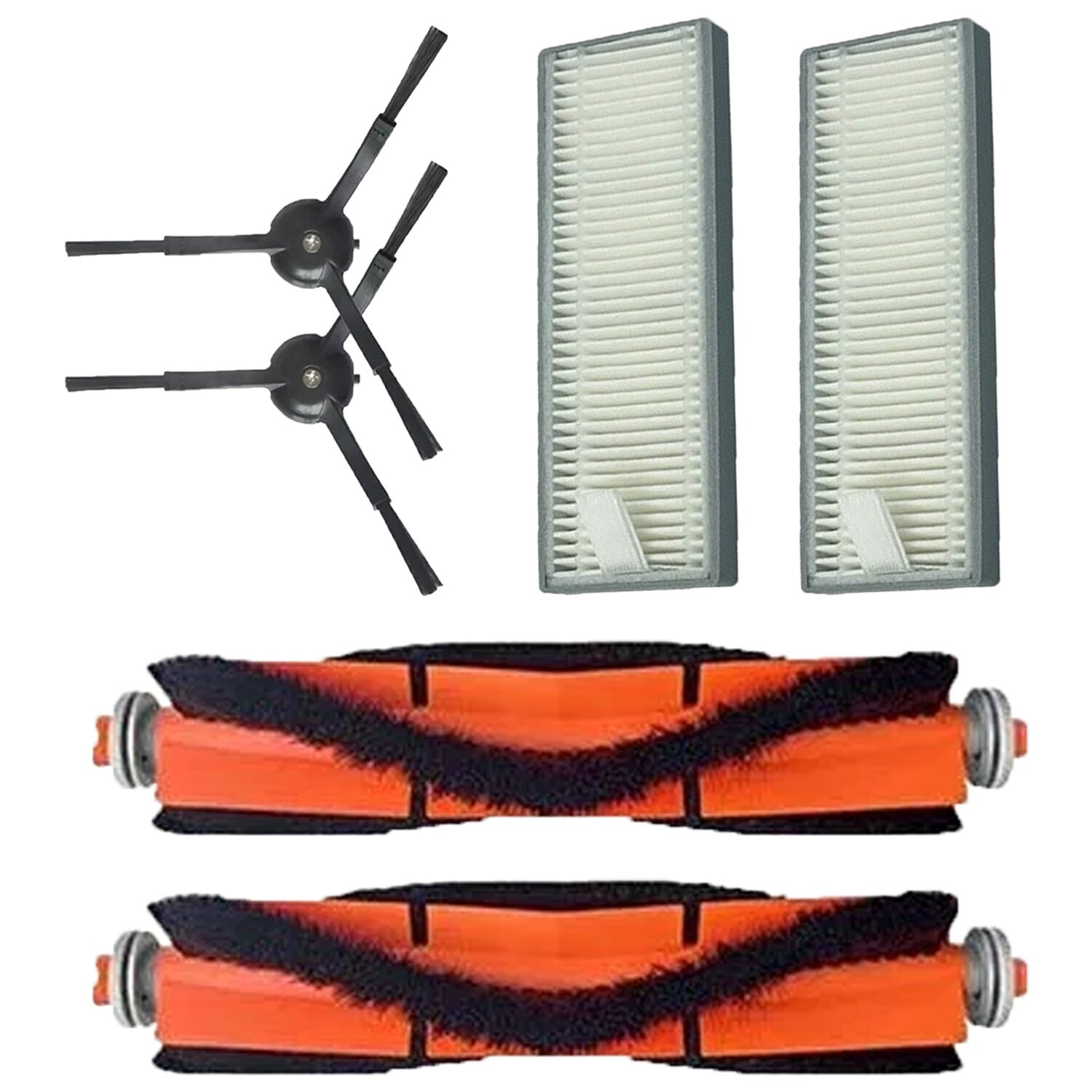 Philips 7000 Serisi 7000/01 7100/01 için 2 Ana Fırça 2 Yan Fırça 2 Hepa Filtre