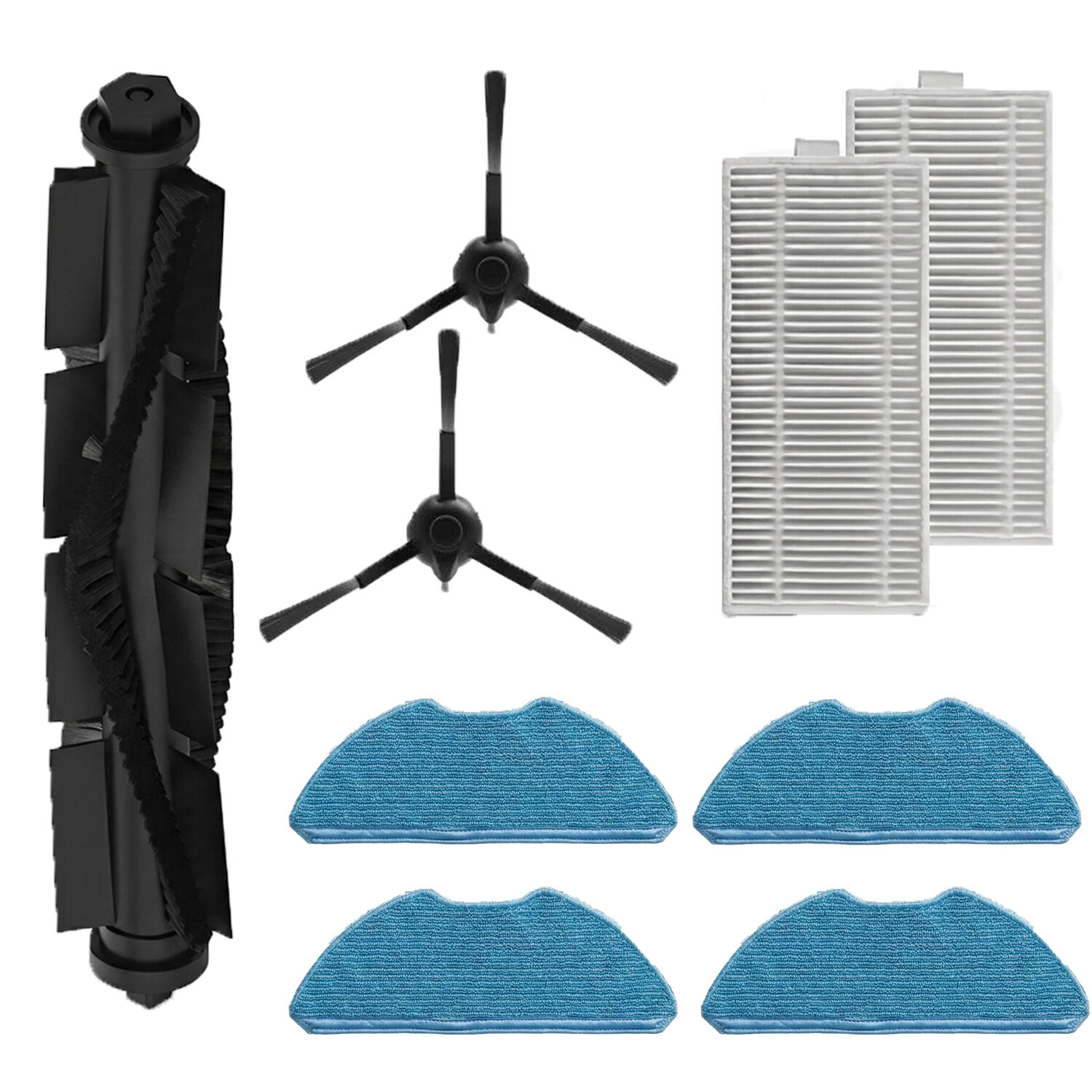 Philips Homerun 2000, XU2000/10-20 XU2100/10-20 için Yedek 1 ana Fırça 2 Yan Fırça 2 hepa Filtre  4 Mop Bezi